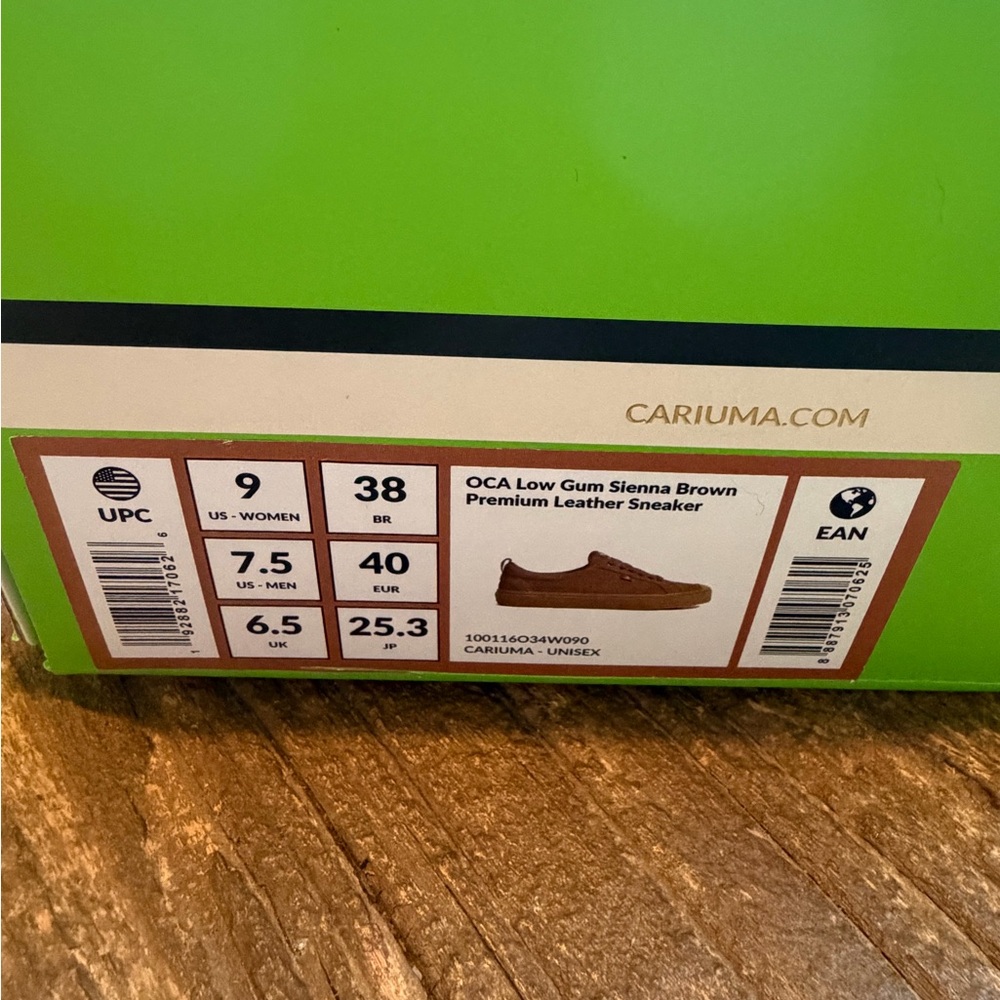 Cariuma OCA Low Gum Sienna Brown Premium Leather Sneaker Size 9 New in Box - Picture 5 of 11
